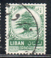 LIBANO LEBANON LIBAN 1963 1964 CEDAR TREE 50c USED USATO OBLITERE' - Lebanon