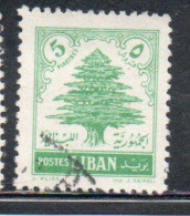 LIBANO LEBANON LIBAN 1954 CEDAR TREE 5p USED USATO OBLITERE' - Lebanon