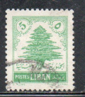 LIBANO LEBANON LIBAN 1954 CEDAR TREE 5p USED USATO OBLITERE' - Lebanon