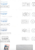 Flammes De Monaca SECAP Illustrée =o Lot De 5 Enveloppes Officielles Des Postes En Franchises - Postmarks