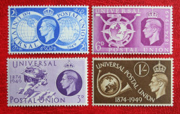 75 Years Of UPU King George VI (Mi 241-244) 1949 Ongebruikt / MH * ENGLAND GRANDE-BRETAGNE GB GREAT BRITAIN - Ongebruikt