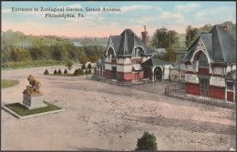 Entrance To Zoological Garden, Girard Avenue, Philadelphia, 1911 - Post Card Distributing Co Postcard - Philadelphia