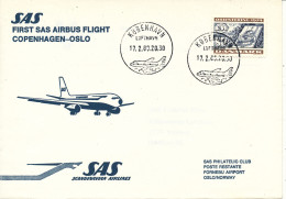 Denmark First SAS Airbus Flight  Copenhagen - Oslo 18-2-1980 - Covers & Documents