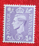 3d George VI (Mi 226 Yv 214) 1937-1942 1941 POSTFRIS / MNH ** ENGLAND GRANDE-BRETAGNE GB GREAT BRITAIN - Nuevos