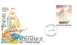 NEVIS - FDC 1984 Mi 82A WINDJAMMER S.V. POLYNESIA / *2026 - St.Kitts-et-Nevis ( 1983-...)