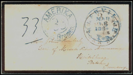 1859 TRANSATLANTIC MOURNING COVER NASHVILLE USA To HEIDELBERG Via BREMEN - VERY RARE TRANSIT PM - Bremen