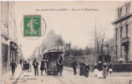 Saint Pol Sur Mer - Tramway Hippomobile - Rue De La République - Saint Pol Sur Mer