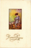 PC ARTIST SIGNED, A. BUSI, JOYEUSES PAQUES, Vintage EMBOSSED Postcard (b48703) - Busi, Adolfo