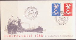 Europa CEPT 1958 Pays Bas - Netherlands - Niederlande FDC2 Y&T N°691 à 692 - Michel N°718 à 719 - 1958