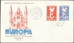 Europa CEPT 1958 Pays Bas - Netherlands - Niederlande FDC4 Y&T N°691 à 692 - Michel N°718 à 719 - 1958