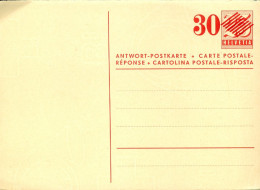 SUISSE / CARTE POSTALE  DE 30cts SUR 25cts ROUGE - Stamped Stationery