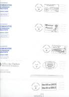 Flammes De Monaco Néopost O= Noires Lot De 5 Enveloppes Officielles Des Postes En Franchises - Postmarks