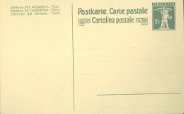 SUISSE / CARTE POSTALE DE 7cts1/2 GRIS ARBALETTE NEUF - Interi Postali