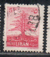 LIBANO LEBANON LIBAN 1952 CEDAR TREE 5p USED USATO OBLITERE' - Lebanon