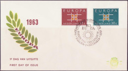 Europa CEPT 1963 Pays Bas - Netherlands - Niederlande FDC1 Y&T N°780 à 781 - Michel N°806 à 807 - 1963
