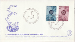 Europa CEPT 1967 Pays Bas - Netherlands - Niederlande FDC1 Y&T N°850 à 851 - Michel N°878x à 879x - 1967