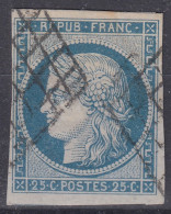 FRANCE : CERES N° 4f BLEU CLAIR OBLITERATION GRILLE - BELLES MARGES - 1849-1850 Ceres