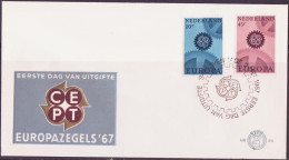 Europa CEPT 1967 Pays Bas - Netherlands - Niederlande FDC2 Y&T N°850 à 851 - Michel N°878x à 879x - 1967