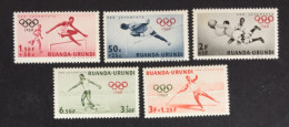 1960 - Rwanda Urundi - Summer Olympic Games 1960 - Rome - 5 Stamps Unused - Nuovi