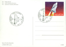 SUISSE/ ESPACE / ENTIER POSTAL DE 40cts ILLUSTRE NAVETTE SPATIALE SHUTTLE 1981 - Ganzsachen