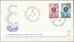 Europa CEPT 1967 Pays Bas - Netherlands - Niederlande FDC2 Y&T N°850a à 851a - Michel N°878y à 879y - Fluorescent - 1967