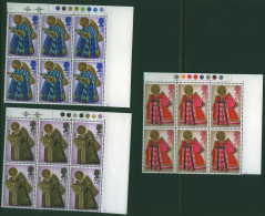 GB 1972 Christmas Set SG 913-5 In Blocks Of Six With Traffic Lights Top  Right MNH Unmounted Mint - Sheets, Plate Blocks & Multiples