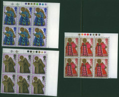 GB 1972 Christmas Set SG 913-5 In Blocks Of Six With Traffic Lights Top  Right MNH Unmounted Mint - Ganze Bögen & Platten