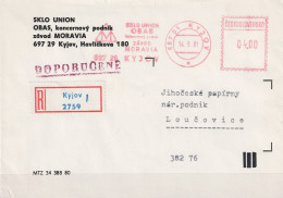 Tschechoslowakei CSSR - R-Brief Mit Maschinenwerbestempel OBAS Kyjev Vom 14.9.81 Nach Loučovice - Covers & Documents