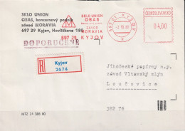 Tschechoslowakei CSSR - R-Brief Mit Maschinenwerbestempel OBAS Kyjev Vom 2.10.80 Nach Loučovice - Covers & Documents