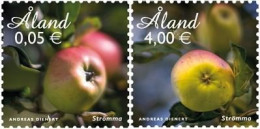 Aland Islands Åland Finland 2011 Definitives Åland Apple Varieties Set Of 2 Stamps Mint - Alimentation