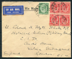 1934 Kenya Uganda O.H.M.S. Airmail Cover Nairobi - Lt. Col. Historical Section, Military Branch, C.I.D. Police London - Kenya & Uganda