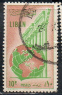 LIBANO LEBANON LIBAN 1955 GLOBE AND COLUMNS 10p USED USATO OBLITERE' - Lebanon