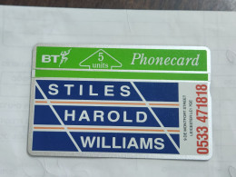 United Kingdom-(BTP028)-stiles Harold-LEICESTER-(30)(5units)(130K40811)(tirage-3.493)(price Cataloge-3.00£-mint) - BT Private Issues