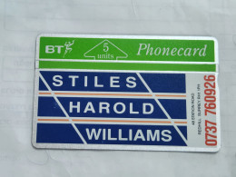 United Kingdom-(BTP032)-stiles Harold-WORTHING-(33)(5units)(130K33129)(tirage-3.477)(price Cataloge-3.00£-mint) - BT Privé-uitgaven