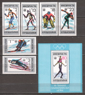 Bulgaria 1976 Mi 2463-2468 + Block 61 MNH WINTER OLYMPICS INNSBRUCK  - Winter 1976: Innsbruck