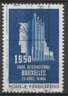 1950 FOIRE INTERNATIONAL BRUXELLES NOUS Y PARTICIPONS  VIGNETTE Reklamemarke Cinderella   - Erinnofilia