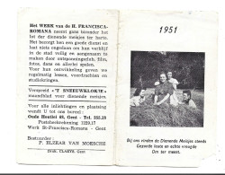 Gent Oude Houtlei Kalender 1951 H. Francisca Romana Calendrier Htje - Petit Format : 1941-60