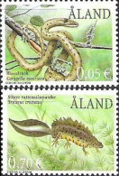 Aland Islands Åland Finland 2001 Snake And Newt Set Of 2 Stamps Mint - Serpents