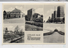 2964 WIESMOOR, Torfkrug, Kühltürme, Ev.Kirche, Kanalpartie, Treibhäuser - Wiesmoor