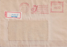 Tschechoslowakei CSSR - Fensterumschlag Als R-Brief Mit Maschinenwerbestempel Prazske Papirny Prag Vom 25.7.78 - Lettres & Documents