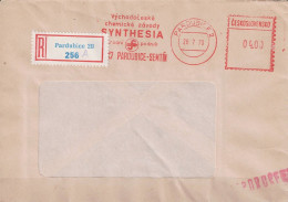 Tschechoslowakei CSSR - Fensterumschlag Als R-Brief Mit Maschinenwerbestempel SYNTHESIA  Pardubice Vom 28.7.79 - Storia Postale