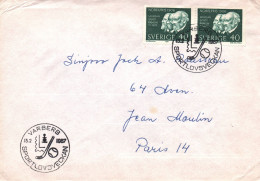 SUEDE - ENVELOPPE AVEC BEAUX TIMBRES ET CACHET 1er JOUR EN 1967 - VARBERG SPORTLOVSVECKAN - HOCKEY SUR GLACE - Storia Postale