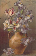 CPA - FANTAISIE - Illustration Non Signée - Fleurs Dans Un Vase - CARTE POSTALE ANCIENNE - Fleurs