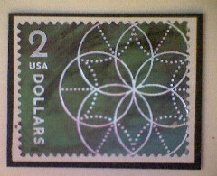United States, Scott #5700, Used(o), 2022, Floral Geometry, $2, Silver And Green - Gebraucht