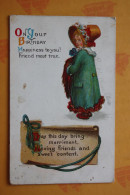 Little Girl- Birthday- Vintage Postcard 1900s Humour - Valentine's Day