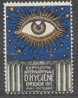 DRESDEN Exposition Internationale Sur L'Hygiène-Dresde 1911  VIGNETTE Reklamemarke  Erinnofili - Erinnofilia