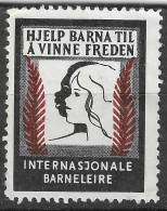 Norway Norvege HJELP BARNA TIL A VINNE FREDEN. INTERNASJONALE BARNELEIRE,  VIGNETTE Reklamemarke Erinnofili CINDERELLA - Erinnofilia