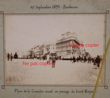 Photo 1895 Place De La Comédie Avant Passage Lord Mayor Bordeaux Gironde France Tirage Albuminé Albumen Print Vintage - Oud (voor 1900)