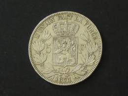 5 Francs 1871 -BELGIQUE - Leopold II -  Roi Des Belges **** EN ACHAT IMMEDIAT **** - 5 Francs