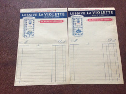 491 2 DOCUMENTS Commerciaux  LESSIVE LA VIOLETTE - Droguerie & Parfumerie